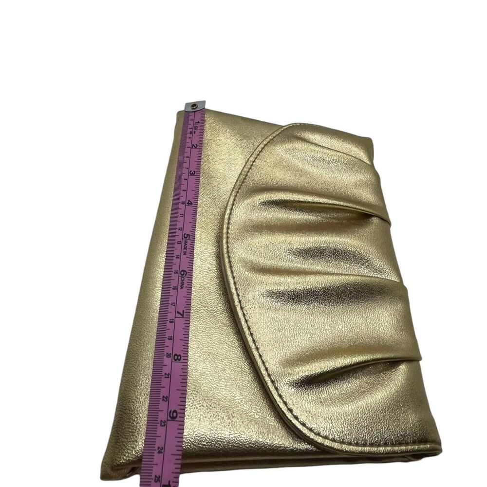 Avon Polished Gold Evening Bag 1978 Pleated Clutch Purse Party New Years w/ Box - Picture 4 of 16